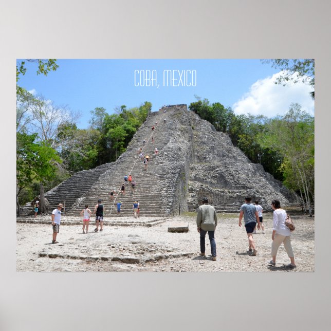 Coba Pyramid Ruins Riviera Maya Mexico Poster (Front)