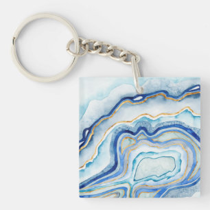 Cobalt Agate II Key Ring