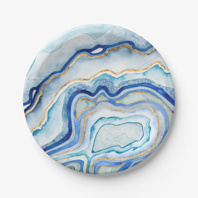 Cobalt Agate II Paper Plate (Front)