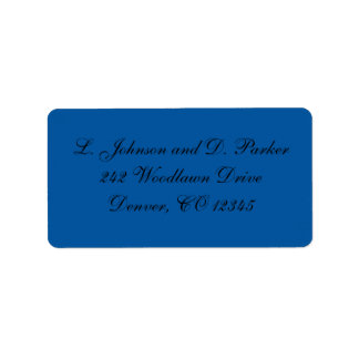 Cobalt Blue and Black Address Label