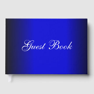 Cobalt Blue and Black Wedding Guest Book