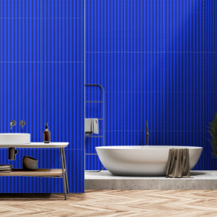 Cobalt Blue And Dusty Navy Blue Stripes Wallpaper
