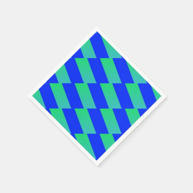 Cobalt Blue and Green Abstract Squares Napkin (Corner)