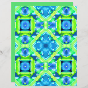 Cobalt Blue and Lime Green Tie Dye Pattern