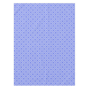 Cobalt Blue and White Geometric Circles Pattern Tablecloth