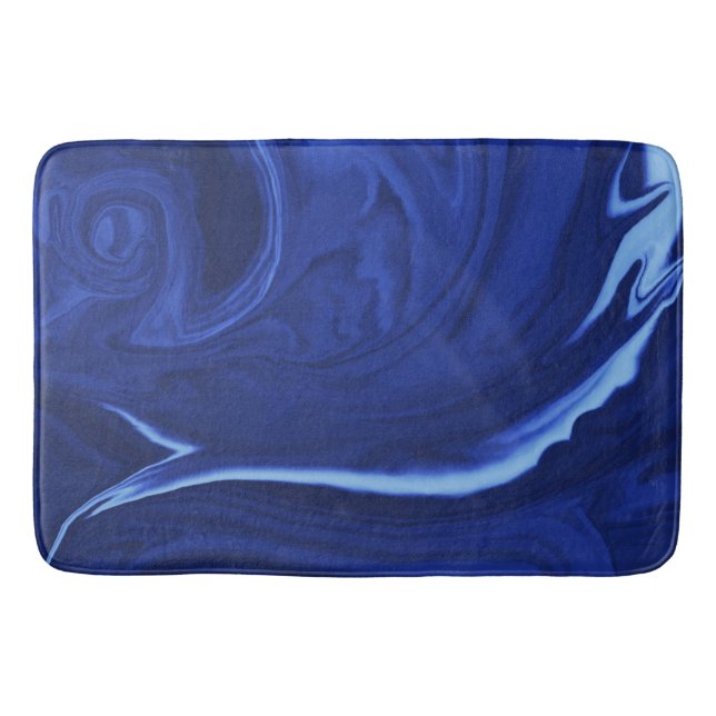 Cobalt blue background bath mat (Front)