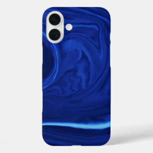 Cobalt blue background Textured Handmade iPhone 16 Plus Case