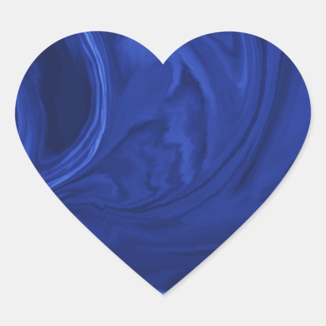 Cobalt blue background Textured Handmade Heart Sticker (Front)