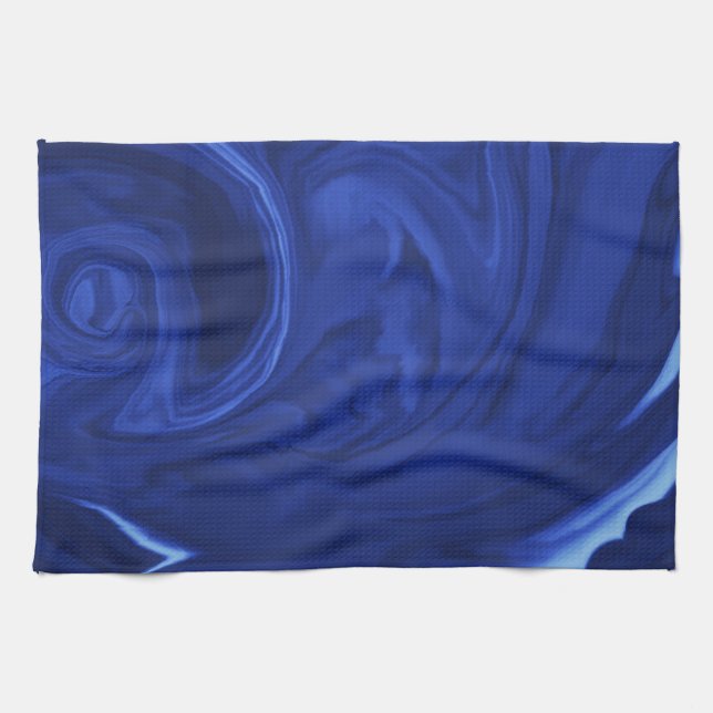 Cobalt blue background Textured Handmade Tea Towel (Horizontal)