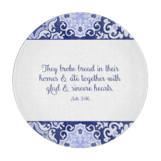 Cobalt Blue Bible Verse, They Broke Bread Cloth  Cutting Board