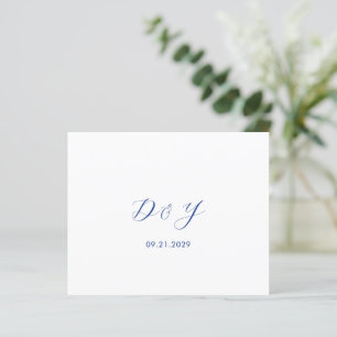 Cobalt Blue Budget Wedding Thank You Card