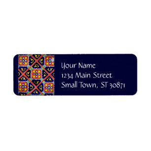 Cobalt Blue Burnt Orange Southwestern Tile Design