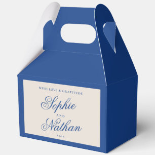Cobalt Blue Calligraphy Wedding Favour Box