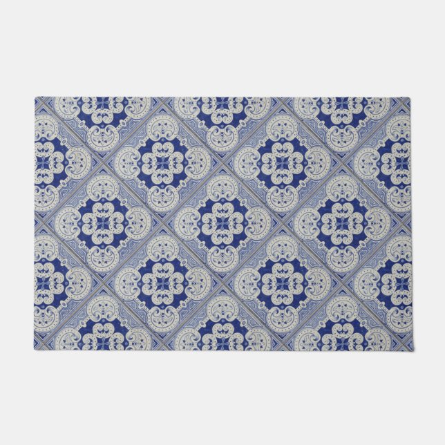 Cobalt Blue Ceramic Tile Doormat (Front)