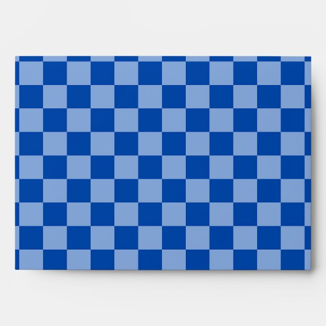 Cobalt Blue Chequerboard Envelope (Front)