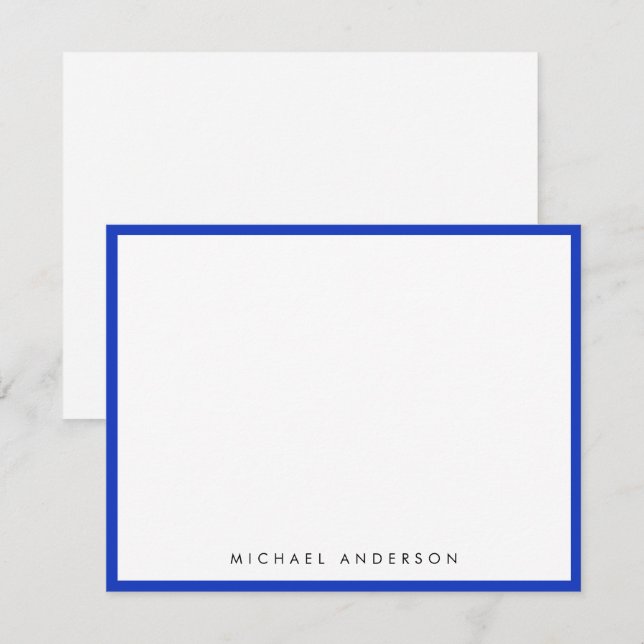 Cobalt Blue Classic Border Correspondence    Card (Front/Back)