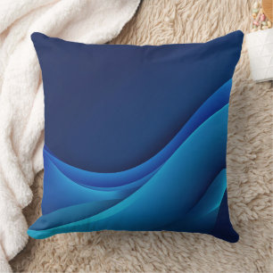 Cobalt blue color gradient AI art Cushion