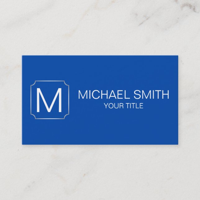 Cobalt blue colour background business card (Front)