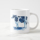 Cobalt Blue Farm Animals - Cow Large Coffee Mug<br><div class="desc">Cobalt Farm Animals I by Grace Popp. Features a cow in a deep,  cobalt blue colour with a variety of designs,  patterns,  and shapes.</div>