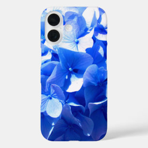 Cobalt blue floral elegant blue hydrangeas iPhone 16 case