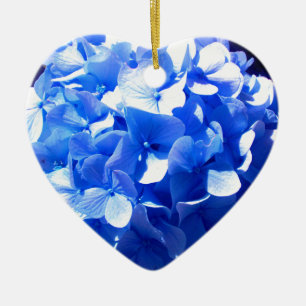 Cobalt blue floral elegant blue hydrangeas  ceramic tree decoration