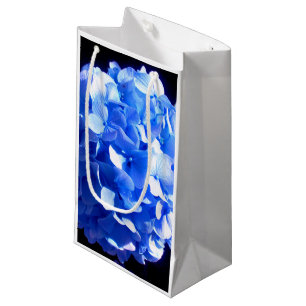 Cobalt blue floral elegant blue hydrangeas small gift bag