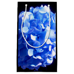 Cobalt blue floral elegant blue hydrangeas  small gift bag