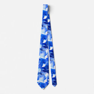 Cobalt blue floral elegant blue hydrangeas tie