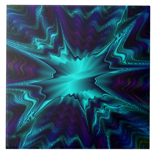 Cobalt Blue Fractal Tile (Front)