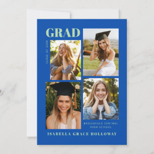 Cobalt Blue Grad Announcement With Photos