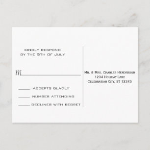 Cobalt Blue Heart Leaf Tree Wedding RSVP Invitation Postcard