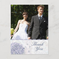 Cobalt blue hydrangea flower wedding thank you