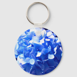 Cobalt Blue Hydrangea Key Ring
