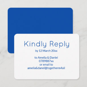 Cobalt Blue Minimalist RSVP Card