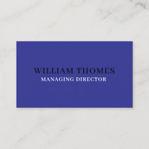 Cobalt Blue Modern Minimal Branding Style Business Card