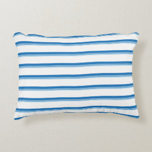 Cobalt Blue Modern Nautical Stripes  Decorative Cushion