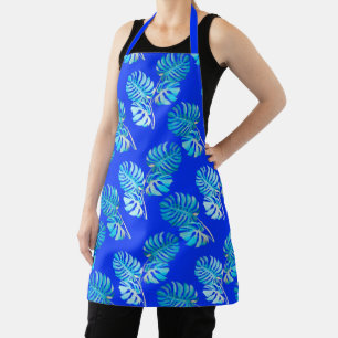 Cobalt Blue Monstera Breeze Apron