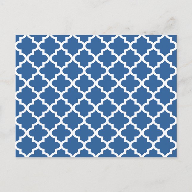 Cobalt Blue Moroccan Tile Trellis Postcard (Front)