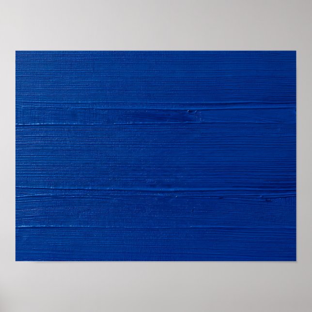 Cobalt Blue Painted Brush Texture Poster (Front)