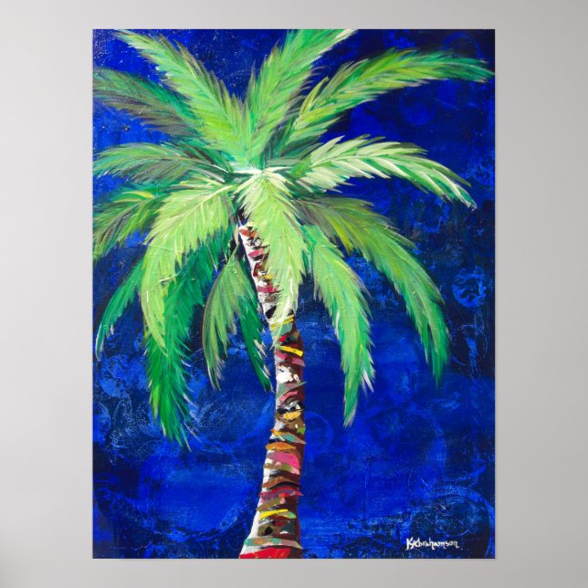 Cobalt Blue Palm Tree poster (Front)