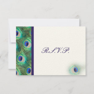 cobalt blue peacock  rsvp cards 