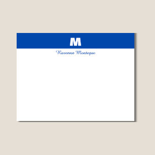 Cobalt Blue Personalized Name Letter Monogram Card