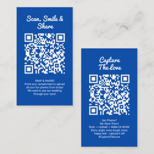 Cobalt Blue Photo Sharing Capture Love QR Code Business Card
