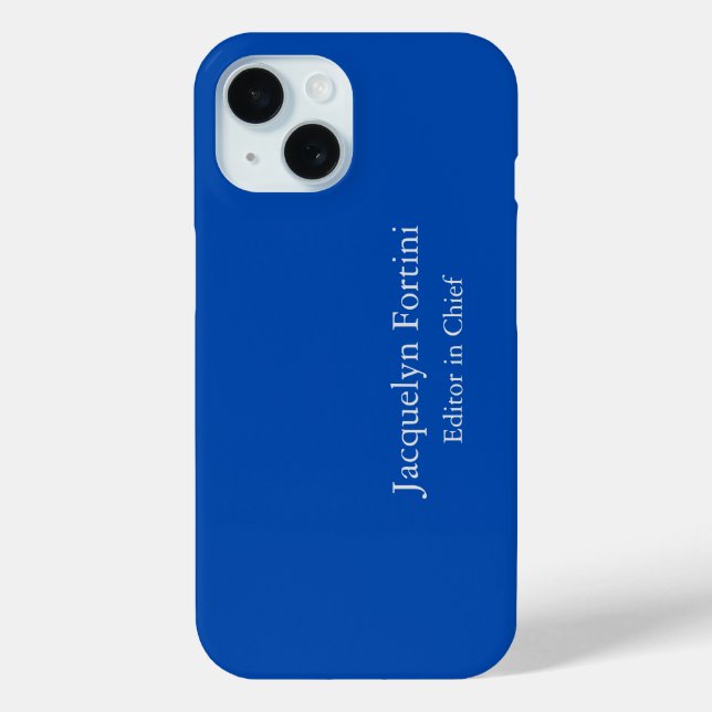 Cobalt Blue Plain Elegant Modern Minimalist Case-Mate iPhone Case (Back)