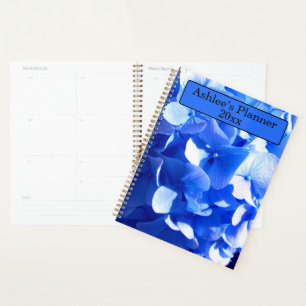Cobalt Blue romantic Hydrangea gift for her Planner