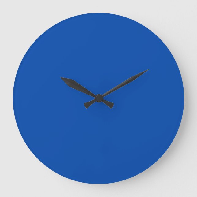 Cobalt Blue Solid Color Large Clock (Front)