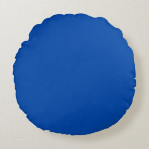 Cobalt Blue Solid Colour Round Cushion