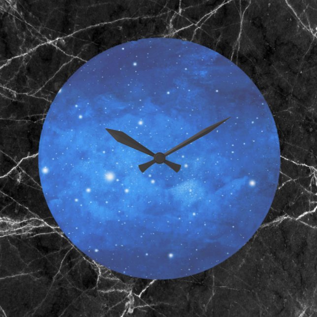 Cobalt Blue Space Stars Wall Clock (Creator Uploaded)