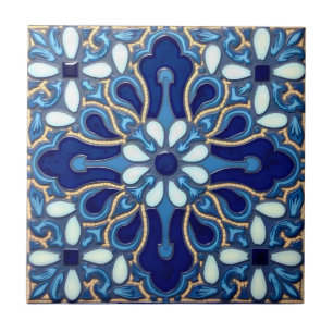 Cobalt Blue Spanish Majolica Tile