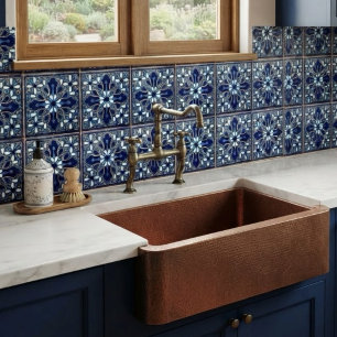 Cobalt Blue Spanish Majolica Tile
